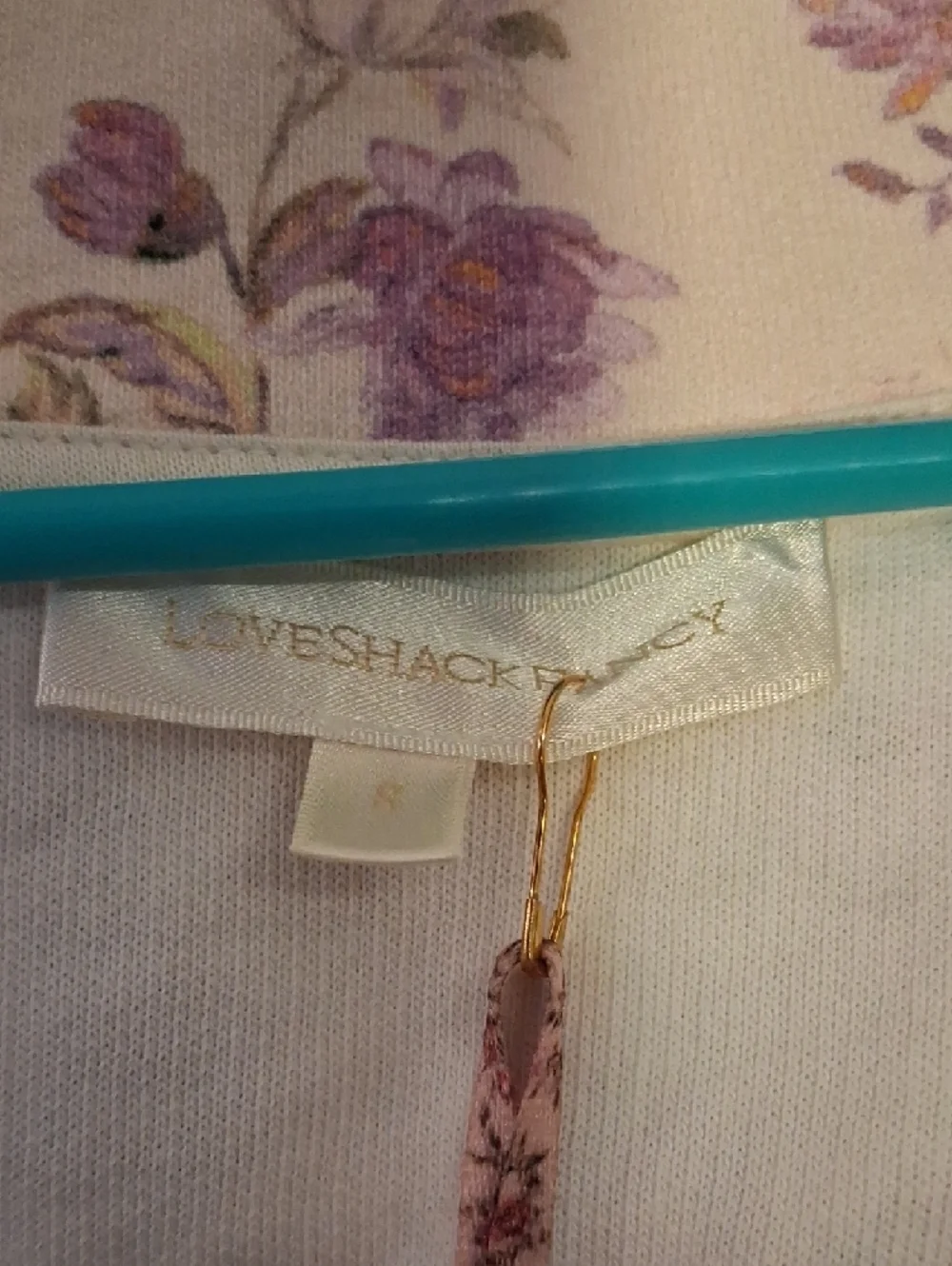 LoveShackFancy Cream and Lavender Floral Long-Sleeve Lounge Set